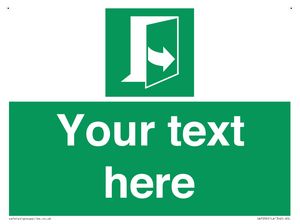 Custom sign safe condition door opens pulling left hand side